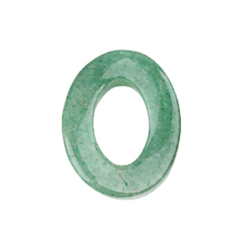 Green Aventurine Twist 18x23mm QQ Circle & Hollow Oval Pendant Beads