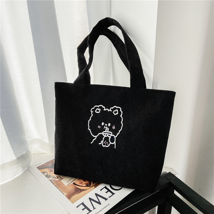 Custom Corduroy Women Tote Bags Casual tote bag corduroy cloth shopping bag