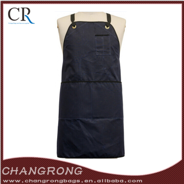 Waxed canvas bib apron with cotton webbing strap