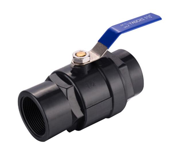 plastic  PVC 2pcs  ball valve with stainless steel handle