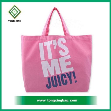 Pink fashion canvas ladies tote bag