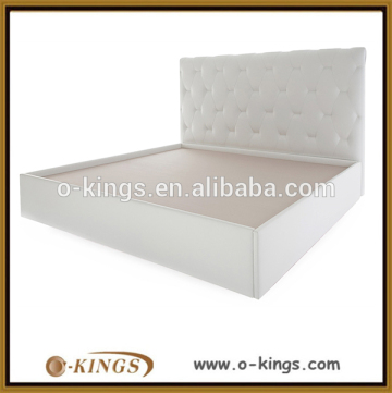 Wooden frame leather upholstered headboard bed