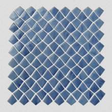 Azulejos de pared de mosaico de cristal de cocina azul.