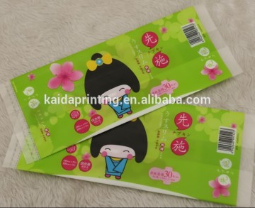 surface printed plastic packaging bags for sanitary pads