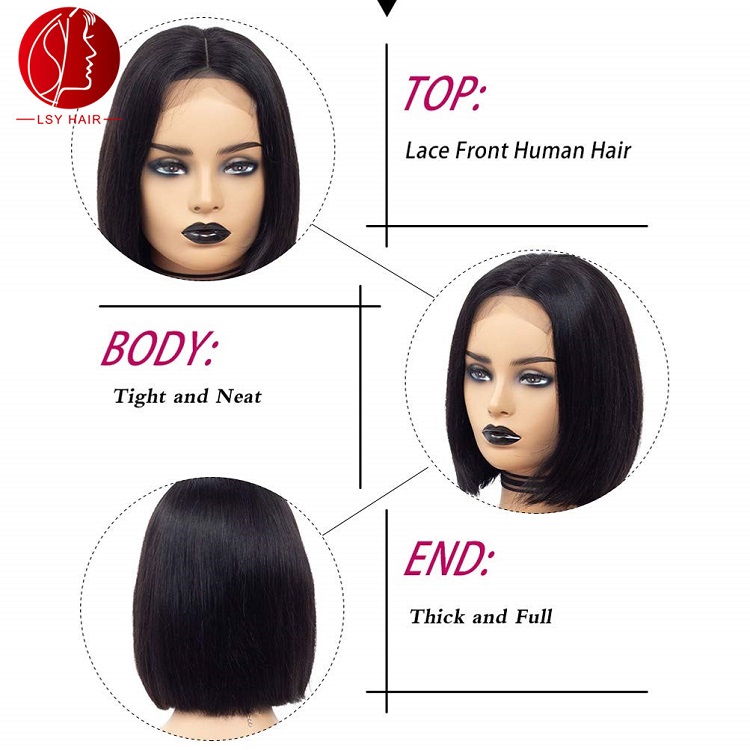 HD Lace Front Short Bob Wig With Baby Hair, Vietnamese Hair Frontal Wig Invisible Natural Transparent 13*4 HD Lace Frontal