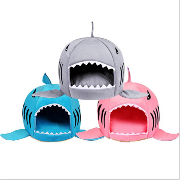 3 Colors Pet Soft Dog House for Small Dogs Cat High Quality Cotton Warm Shark Puppy Kitten Foldable Bed Tent Pet Products S-L