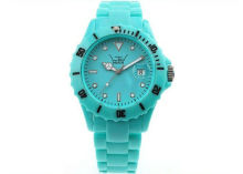 Blue Silicone Ice Watch Silicone Rubber Band Jelly Watch