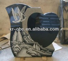 china natural black heard granite marble tombstone