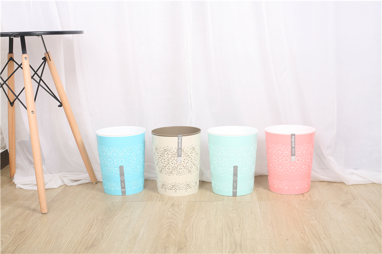 Customized Logo Plastic Double-layer Lace Trash Can Mini Garbage Cans