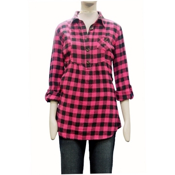 Lady\'s Long Check Shirt