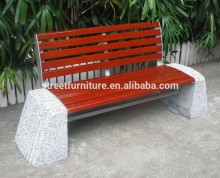 Cement stone garden bench stone wood bench stone bench with backrest
