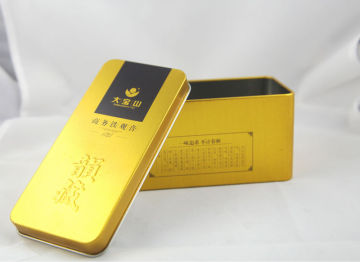 rectangular tin tea can