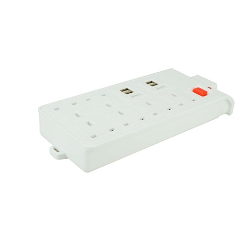 6 outlet daya 4 soket ekstensi UK usb