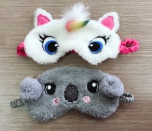 Grey bear blindfold with embroidery