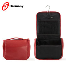 Men Travel Organize toiletry leather bag red
