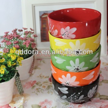 sunflower ceramic bowl,plain ceramic bowl,colorful ceramic bowl