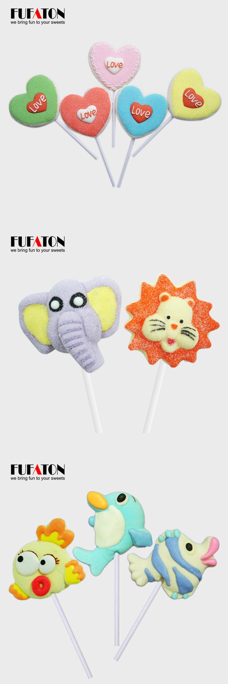 Gift box packed cartoon animal marshmallow lollipop candy