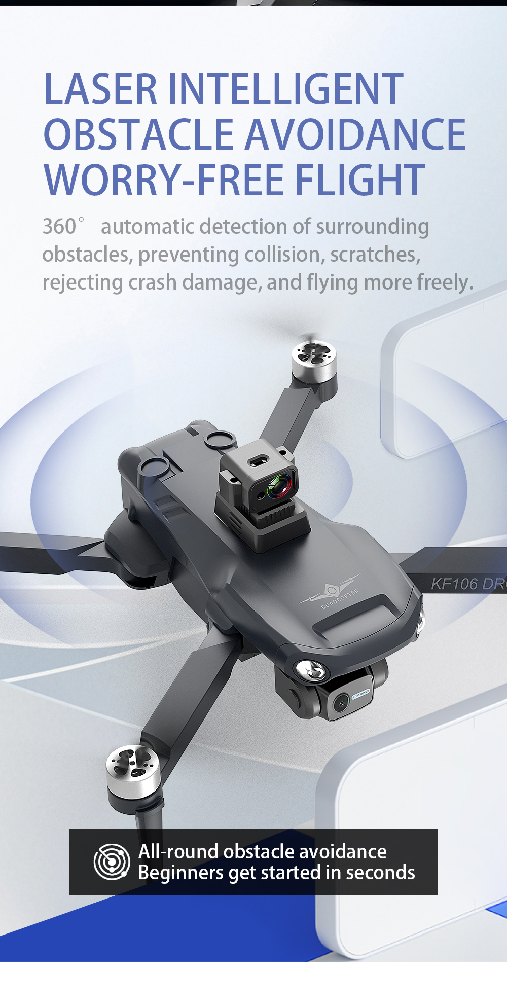 2022 New Drone KF106 MAX 6K HD Dual Camera With GPS Optical Flow Localization Remote Control Aerial Photography Folding Drones