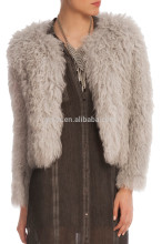 YR075 Top Quality Real Sheep Lamb Fur Garment/Genuine Curly Lamb Hand knitted Fur Jacket