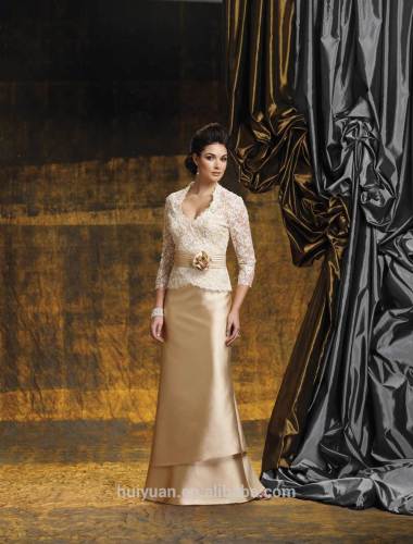 gold long sleeve mother of the bride evening dress