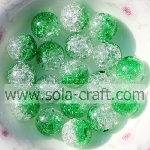 China Wholesale 8-16 MM Colorful Cracked Round Crystal Bead In Bulk
