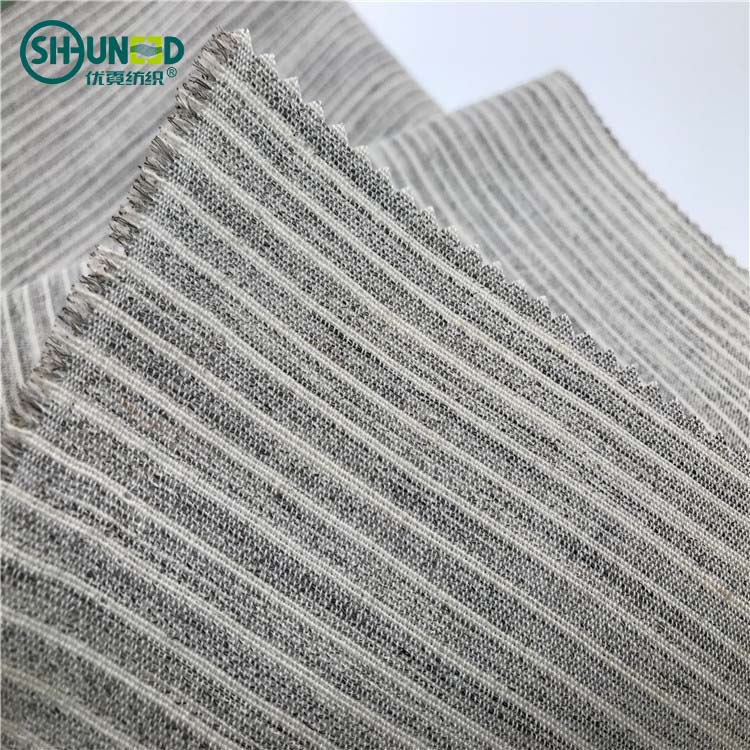 China Wholesales Horse Hair Interlining Cotton Canvas Fabric for Suit Tailoring Materials With Low Price