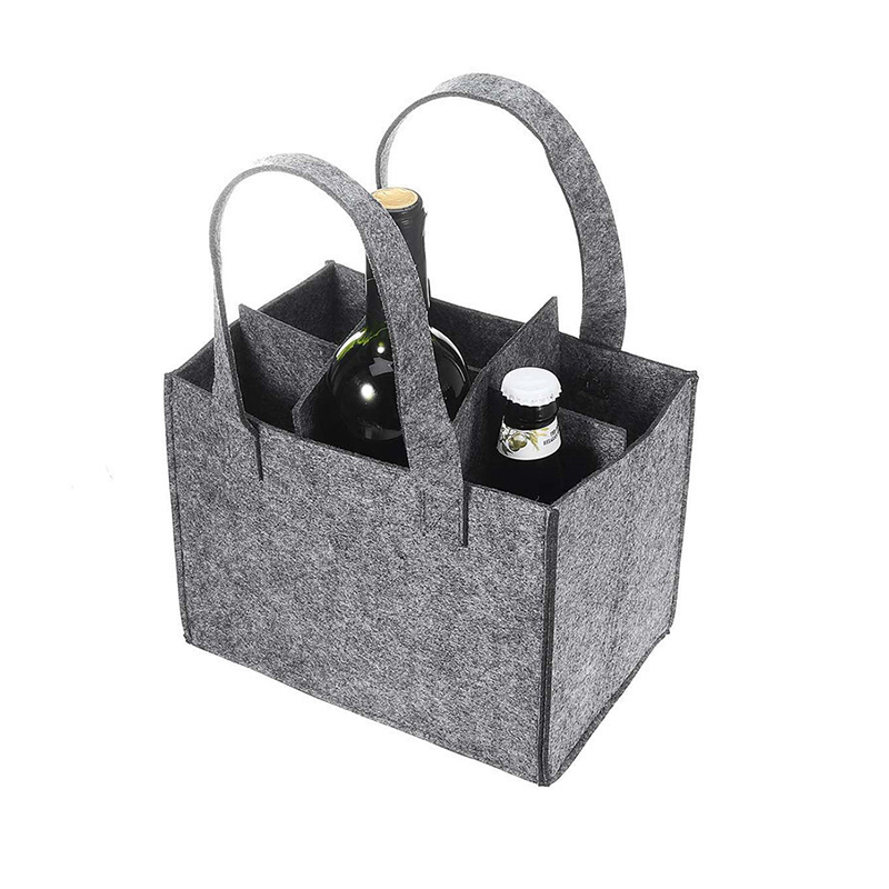 6 Bottles Felt Wine Bottle Bag Handbag Christmas Wine Tote Gift Bag Diaper Storage Organizer