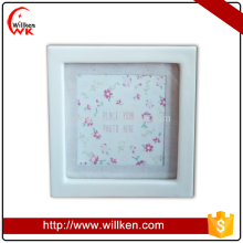 Simple design glazed white ceramic photo frame