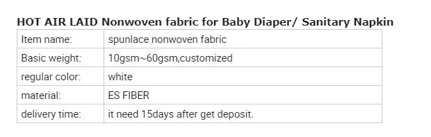 Baby Diaper Adl Nonwoven for Sanitary Napkin Raw Materials Acquisition Layer