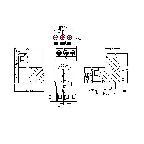 AT381-XX -A PCB Screw Terminal Block Pitch3.5／3.81 