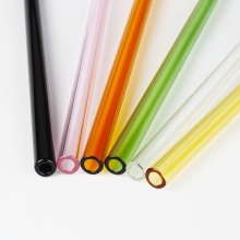 Colorful glass straw bulk for beverage drinking