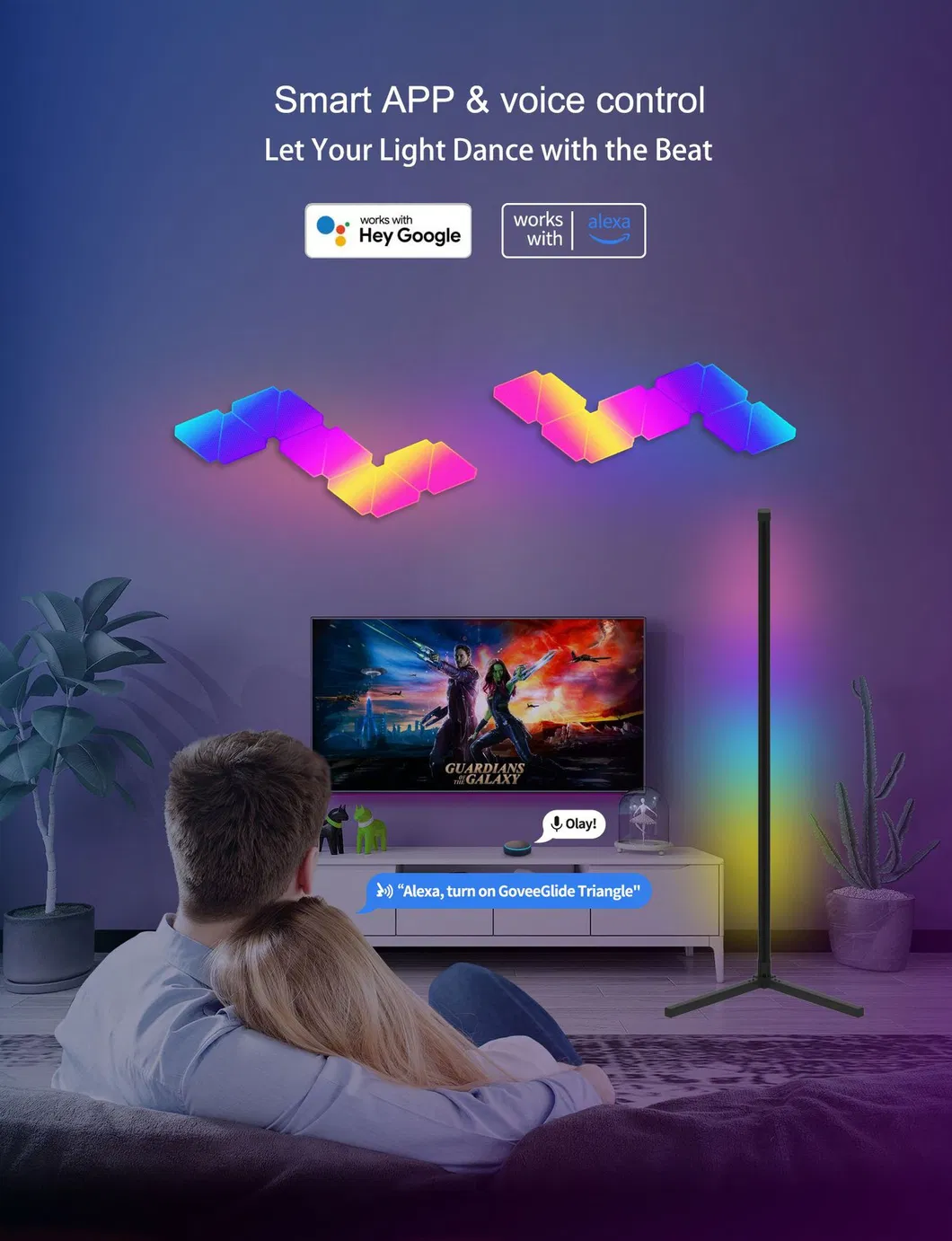 RGB Colorful Smart Floor Lamp with Bluetooth and WiFi Control