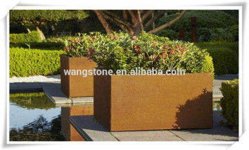 Modern outdoor corten steel flower pot