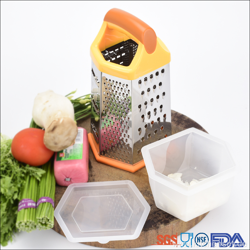 Kitchen Vegetable Stainless Steel Box Grater with Container