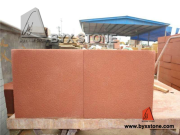Natural Bush Hammered Red Sandstone