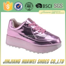 2017 Fashion Sexy PU Leather Skateboard Wedge Flat Platform Shoes Women