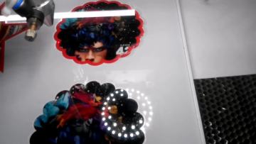 woven printer heat transferred label embroidery CO2 laser cutter  machine