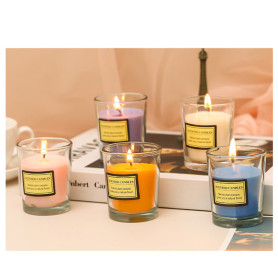 Mini Transparent glass jar scented candle