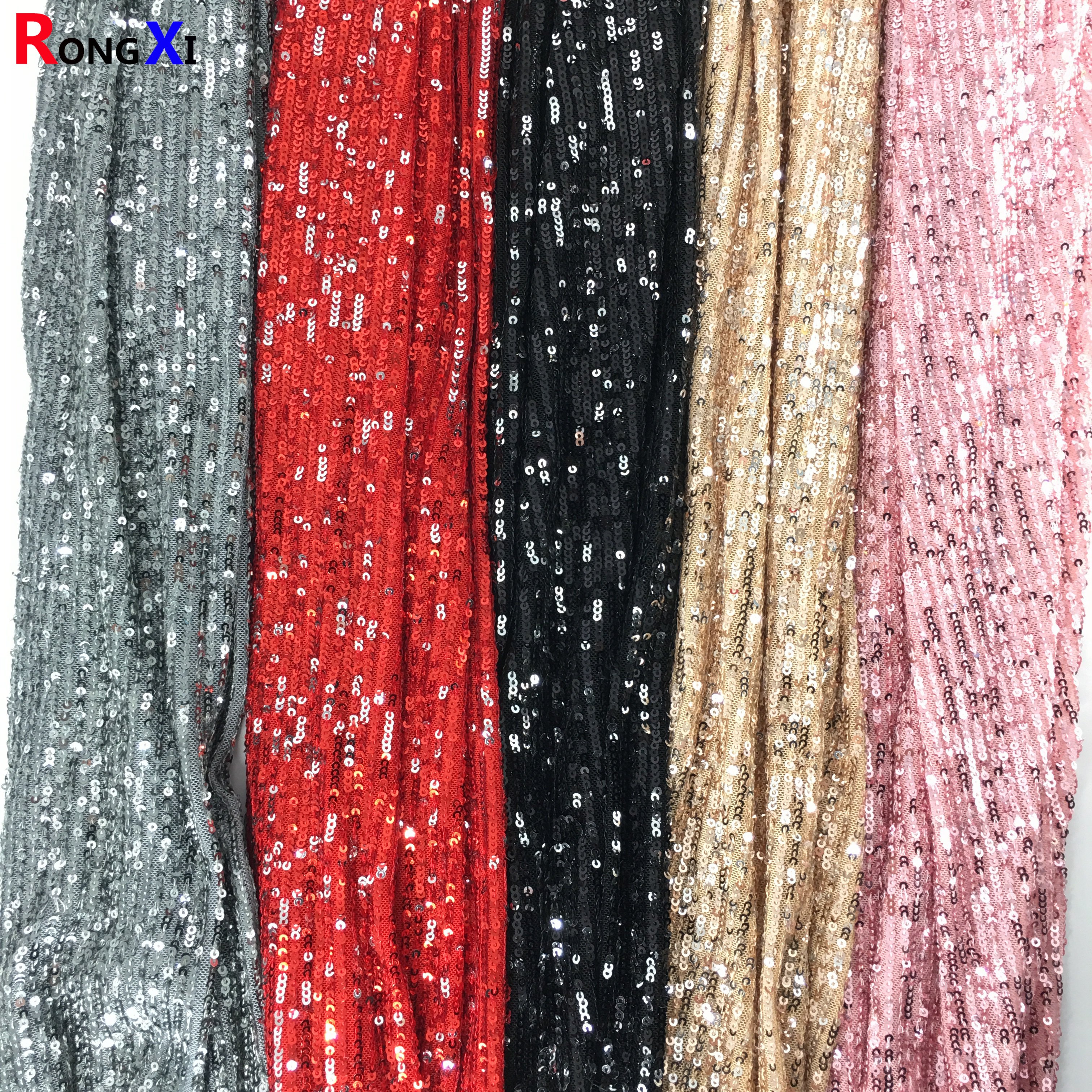 RXF0748A high quality Brand 3mm Dress Embroidery Sequin Lace Fabric