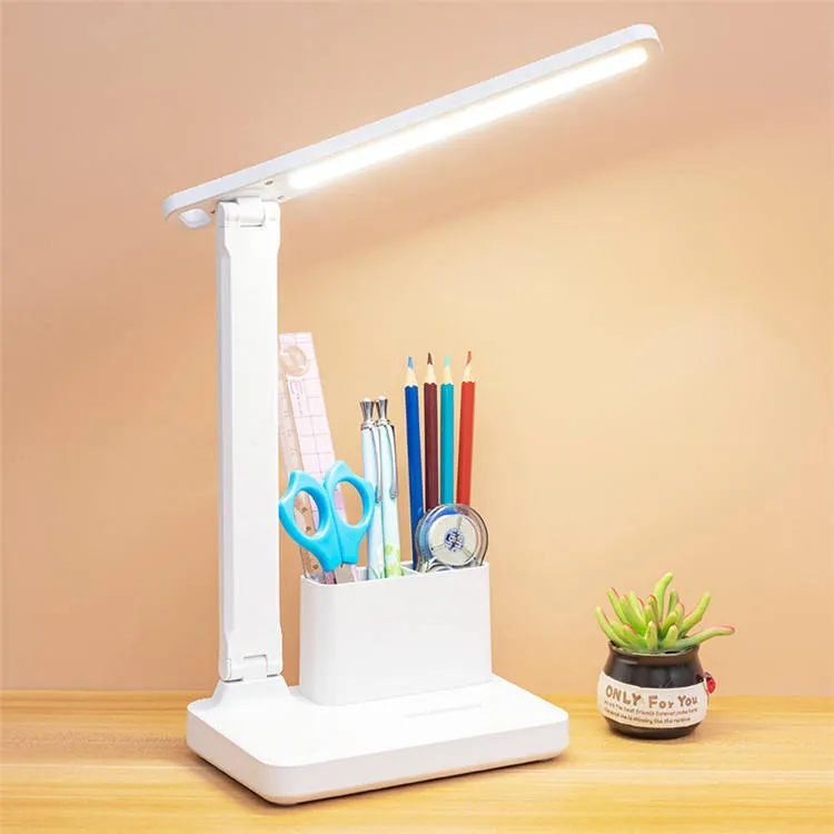 Modern Rechargeable Foldable Table Lamp with Pen Holder