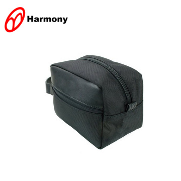 Trendy outdoor men's polyester toiletry bag black