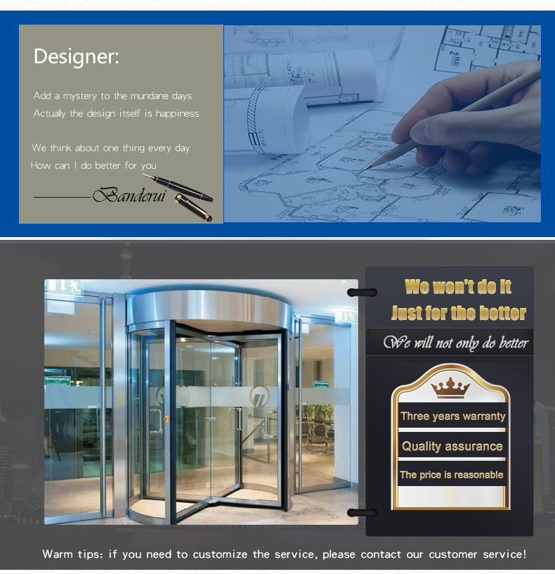 induction rotation automatic Four-wing revolving door for hotel