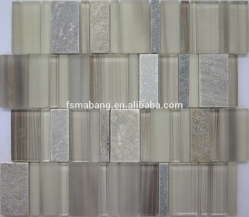 MBS5014 Factory direct sale product multi size hand paint glass and stone mosaic tile