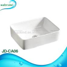 JD-CA06 Sleek edge rectangle big capacity public luxury ceramic art basin