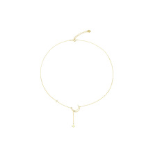 Delicate Moon Star Clavicle Chain Jewelry Diamond Necklace