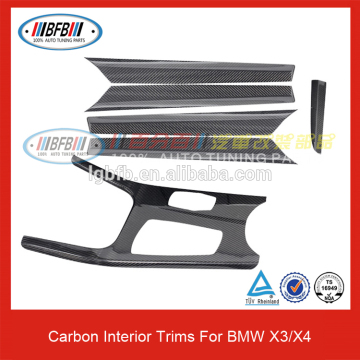 Carbon Fiber Interior Trims X3 X4 Car Dashboard 6PCS For BMW X Series Carbon Accessores