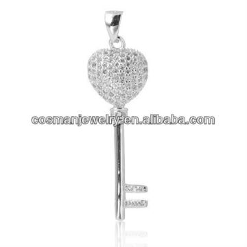 silver jewelry key pendant