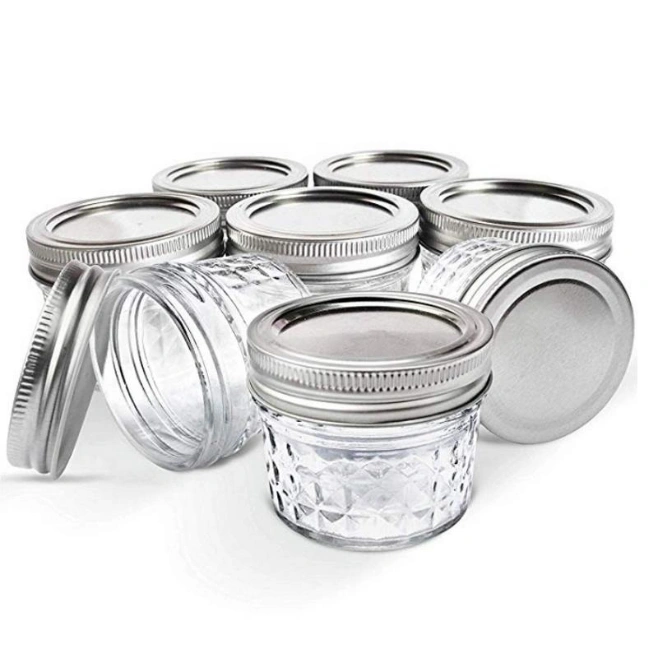 Top Quality Small Empty Mini Glass Mason Jar with Metal Lid for Jam Jelly