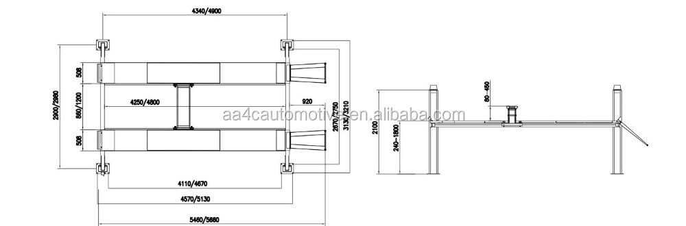 AA4C Alignment 4 post car lift auto hoist four post lift 3.5T4.0T5.0T