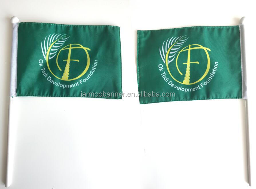 For Advertising Plastic Pole Paper Flag With Hand